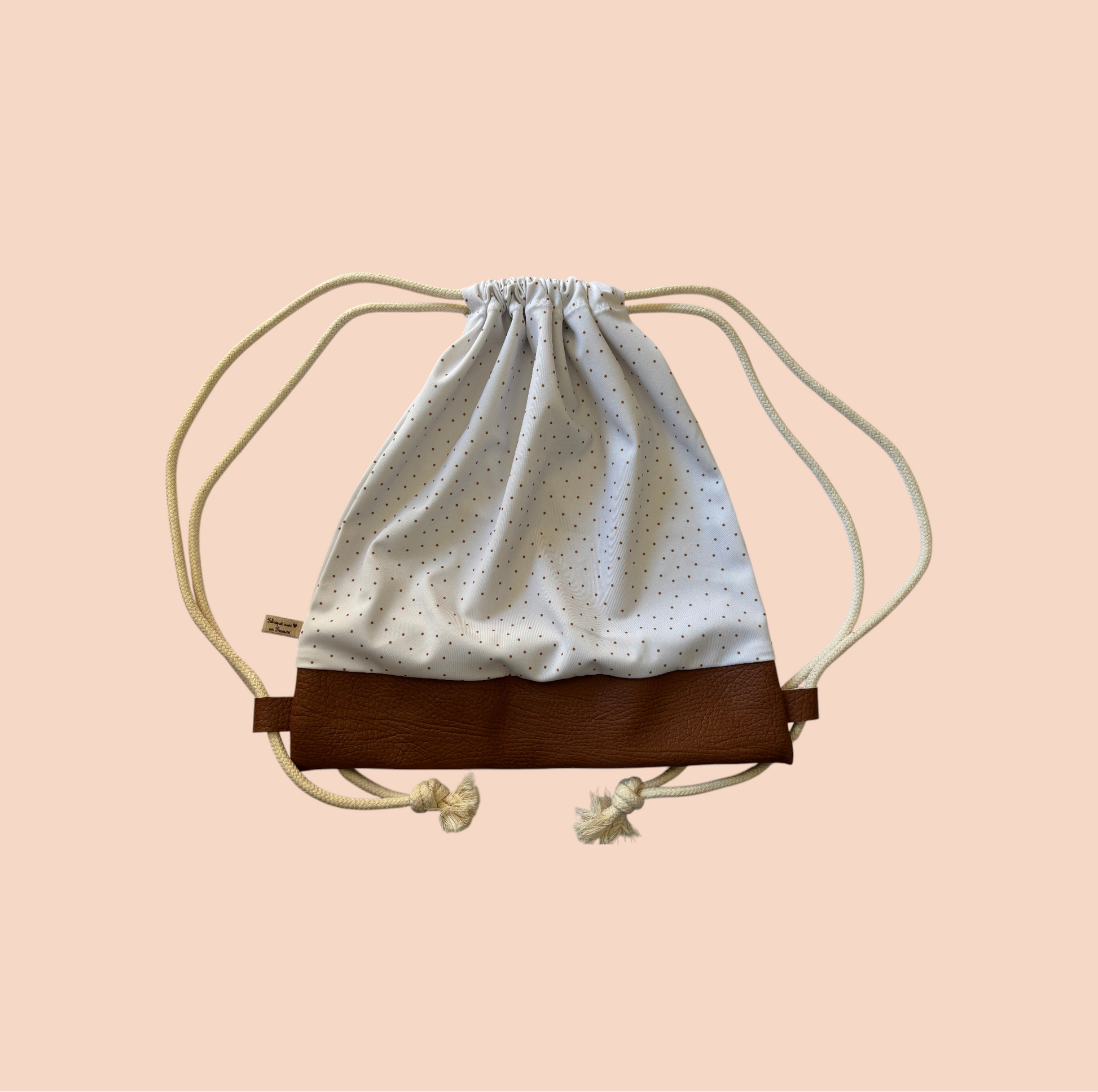 Les Petits Sacs Pois (Fond blanc avec pois marron)